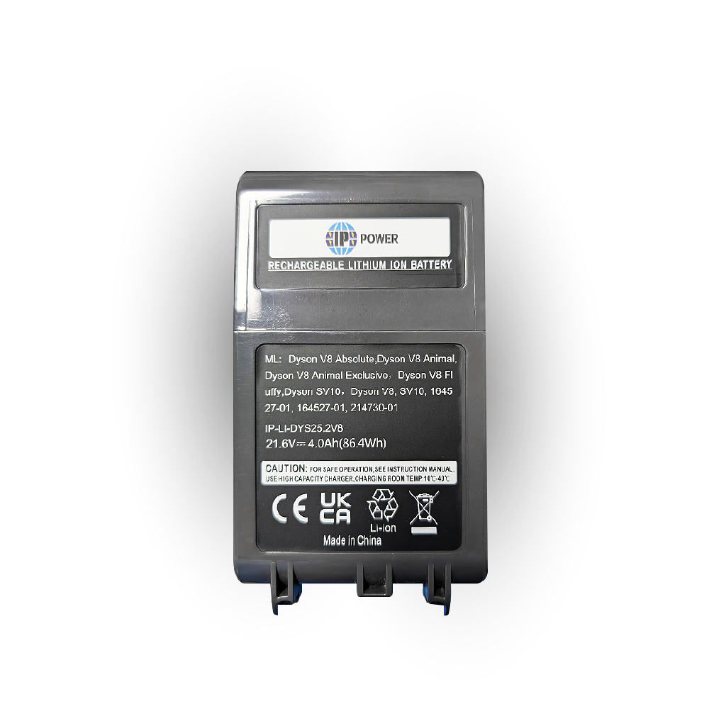 Rechargeable Li-ion Handheld Vacuum Battery - Compatible with Dyson V8 Models; IP Power 21.6V 4Ah V8 Rechargeable Li-Ion Battery