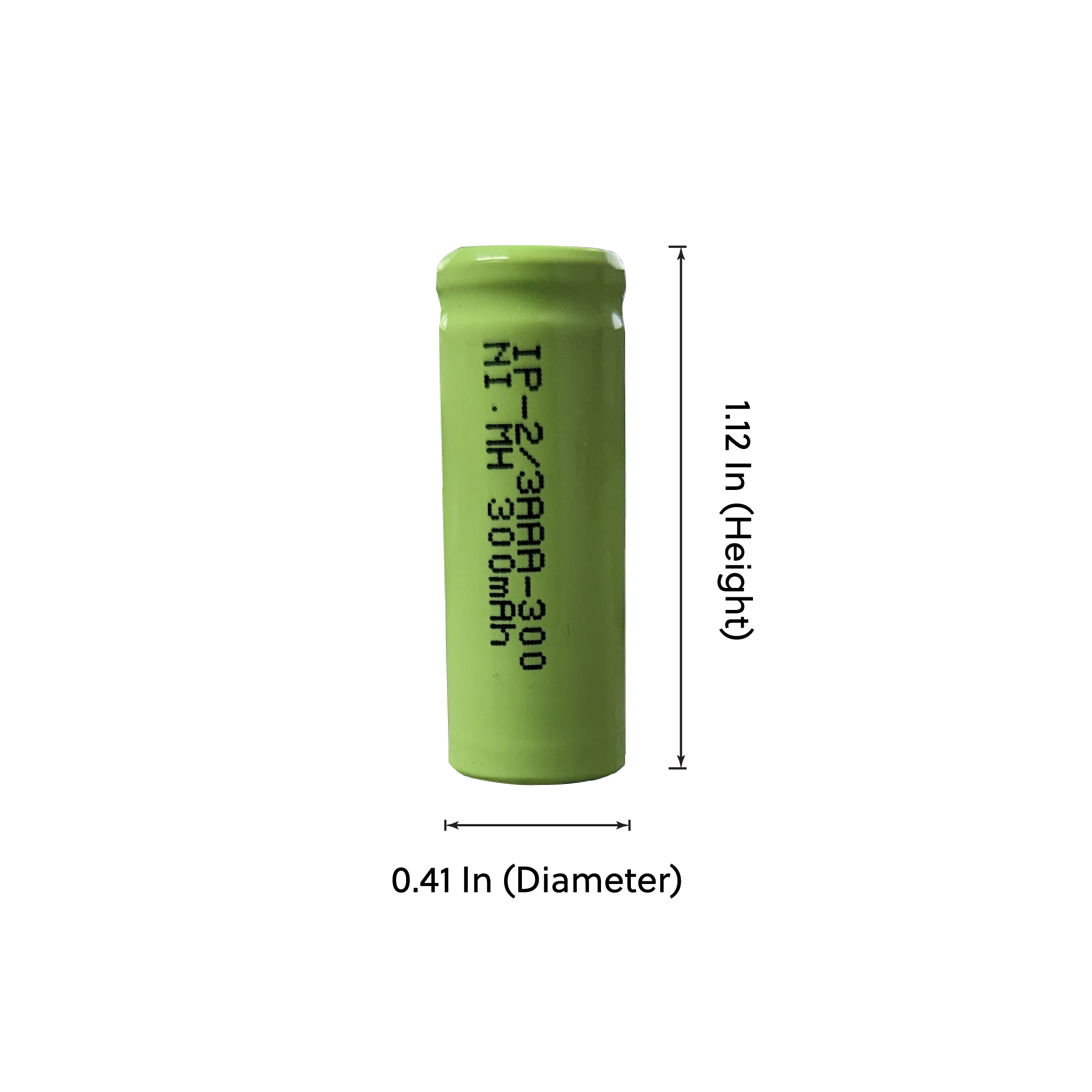 Power Pro 2/3AAA 300mAh Ni-Mh Flat Top Battery