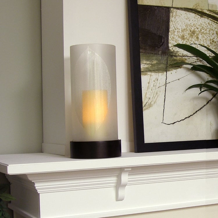 Elmhurst Frosted Glass Hurricane with Flameless Candle (SPECIAL DEAL)