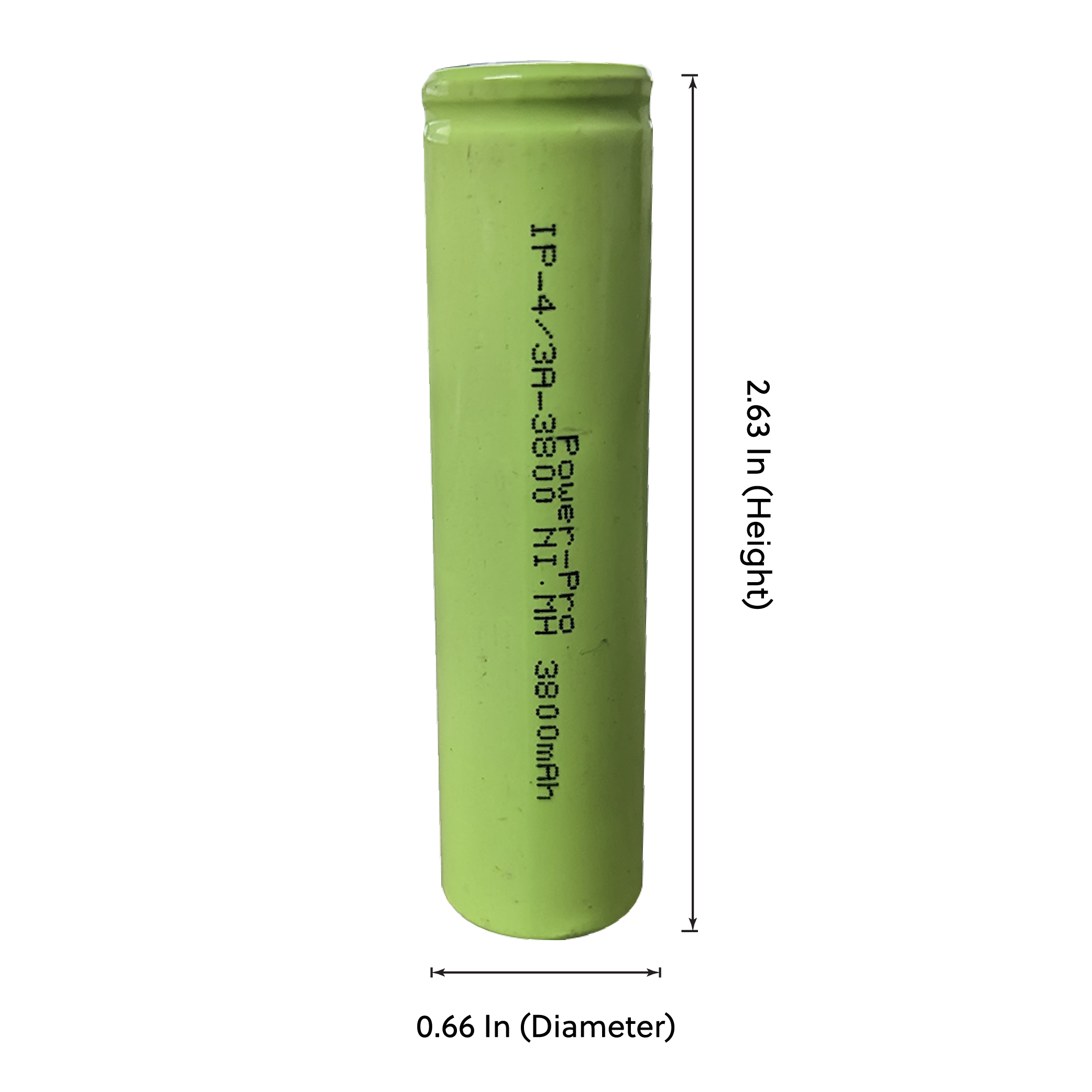 IP Power 4/3 A Ni-MH 3800mAh Rechargeable Flat Top