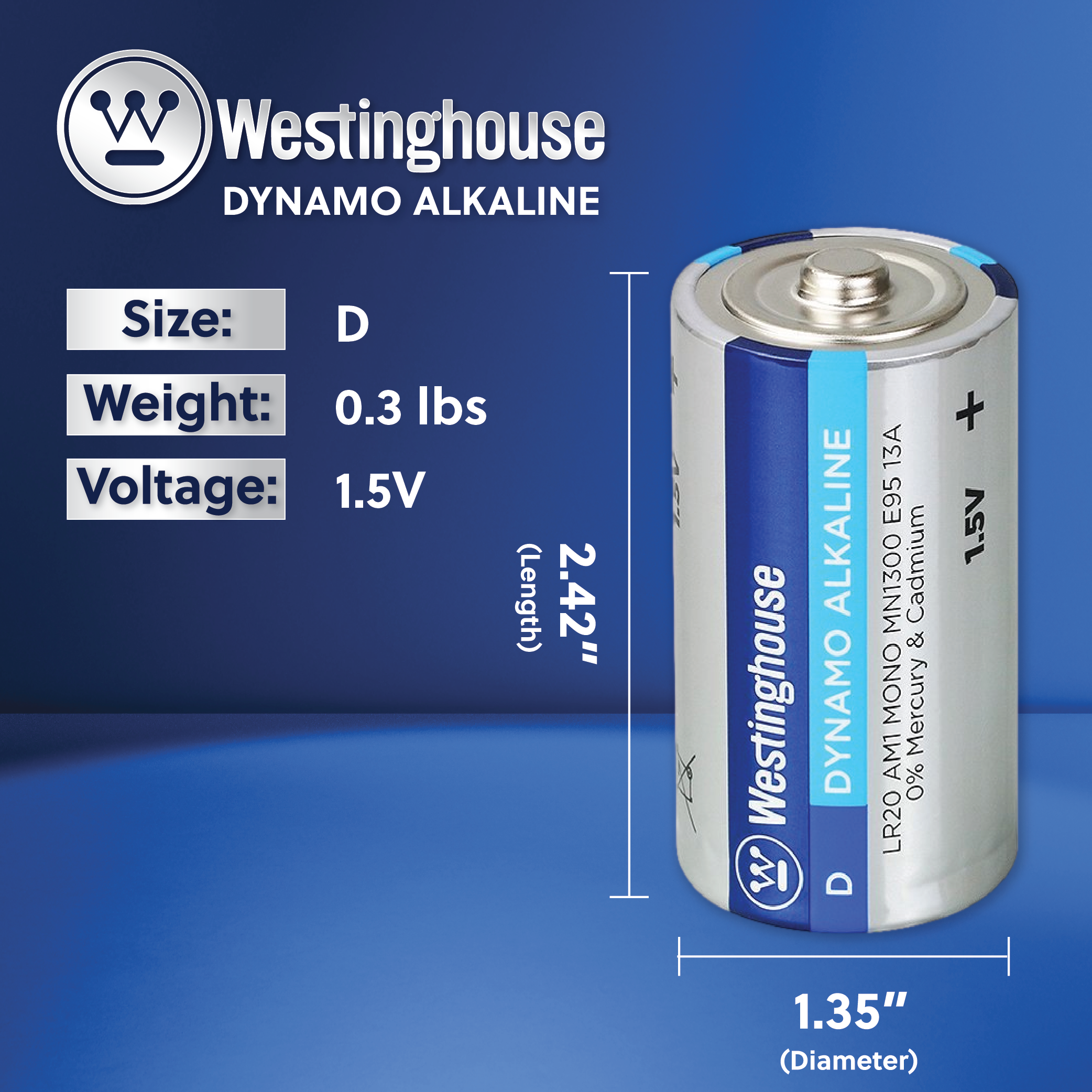 Westinghouse D Dynamo Alkaline