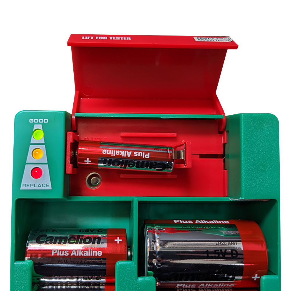 Battery Organizer With 22 Alkaline Batteries & Battery Tester