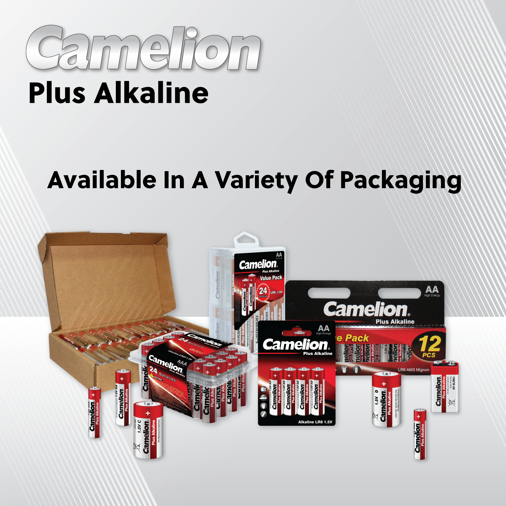 Camelion Plus Alkaline Batteries | 28pc Variety Pack + Bonus Tester & Storage Case