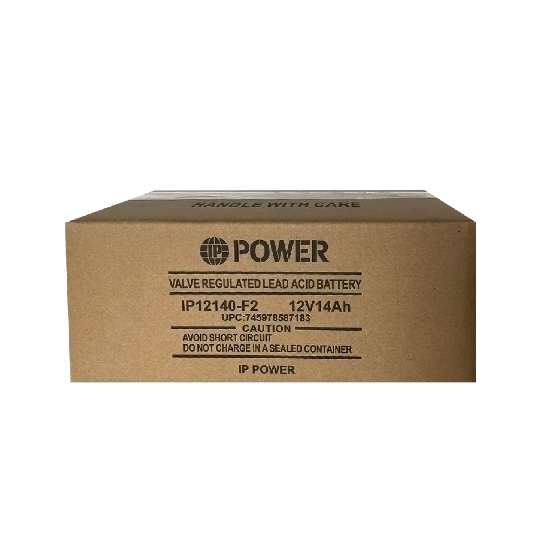 IP POWER IP12140-F2, 12V 14Ah F2 Terminal, Sealed Lead Acid Rechargeable Battery