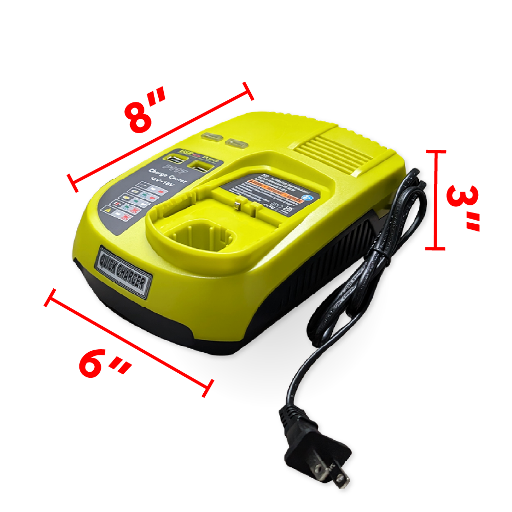 NEW: Drill Pack Charger: Compatible For Ryobi 12V - 18V Lithium Ion Drill Pack Batteries