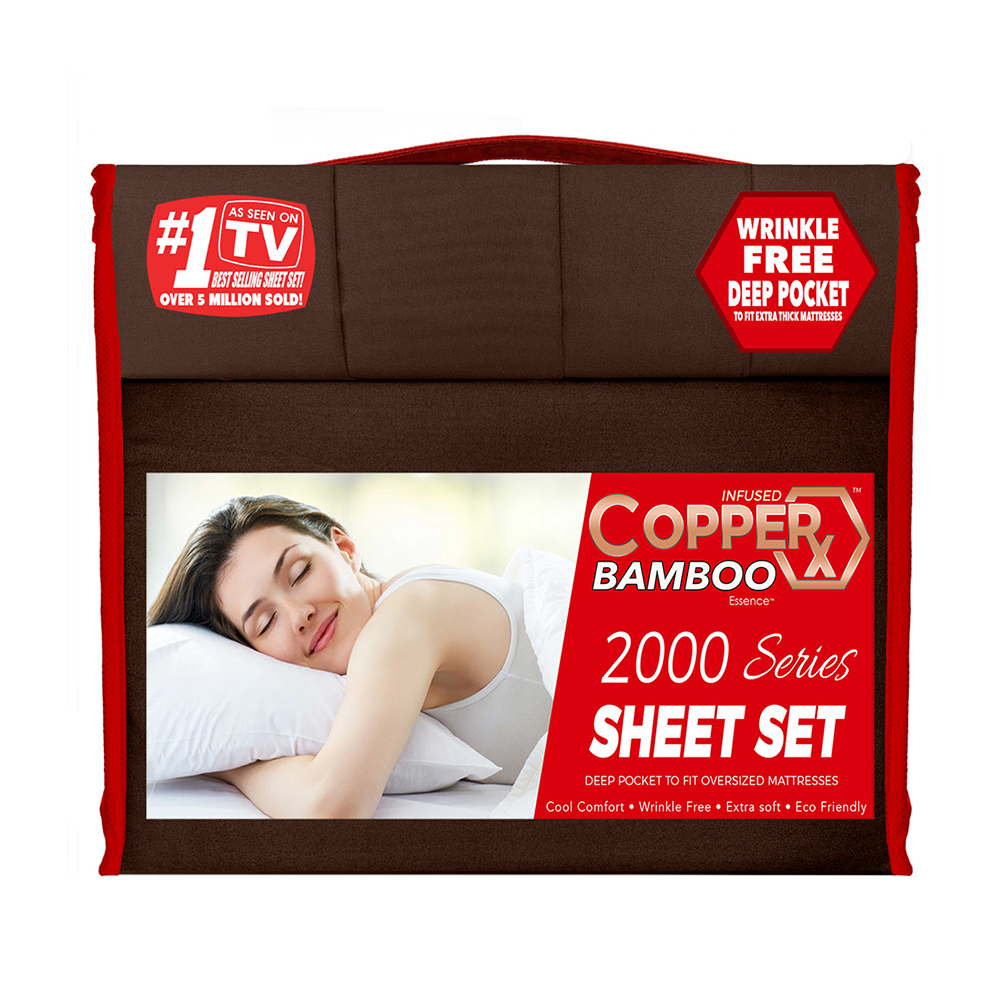 Copperx Bamboo Essence Infused 2000 Series 6 Piece Sheet Set - Available in King & Queen Sizes