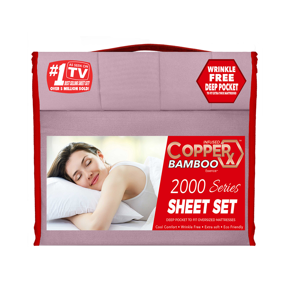 Copperx Bamboo Essence Infused 2000 Series 6 Piece Sheet Set - Available in King & Queen Sizes