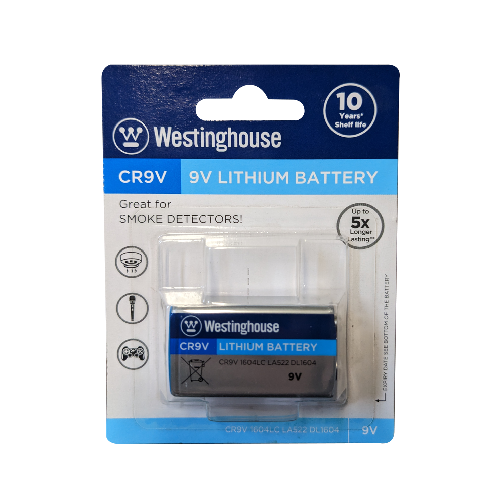Westinghouse CR9V 9 Volt Lithium Primary 1pk - Non Rechargeable