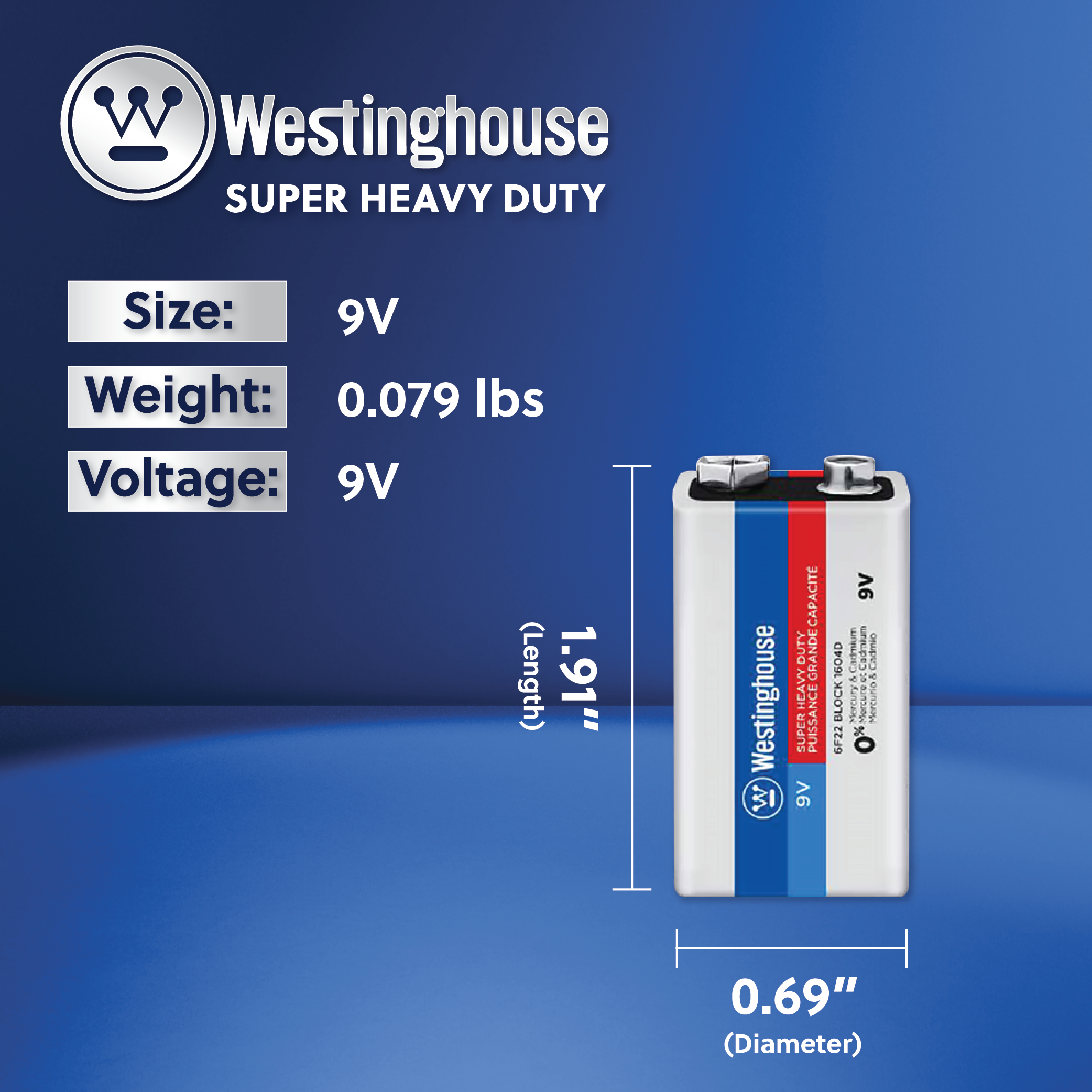 Westinghouse 9V Super Heavy Duty