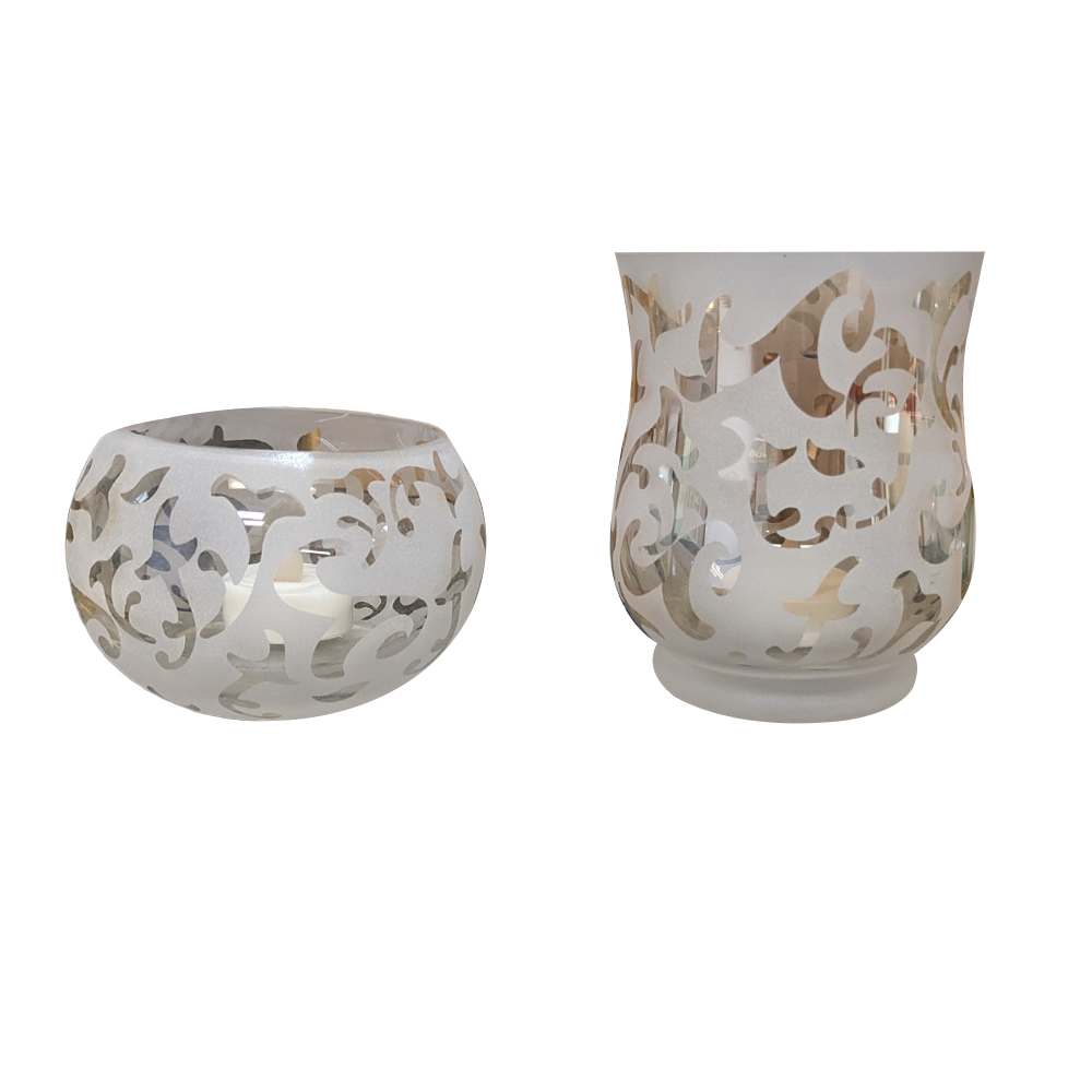 Flameless Candle Votive Glass Vase Pair (Set of 2)