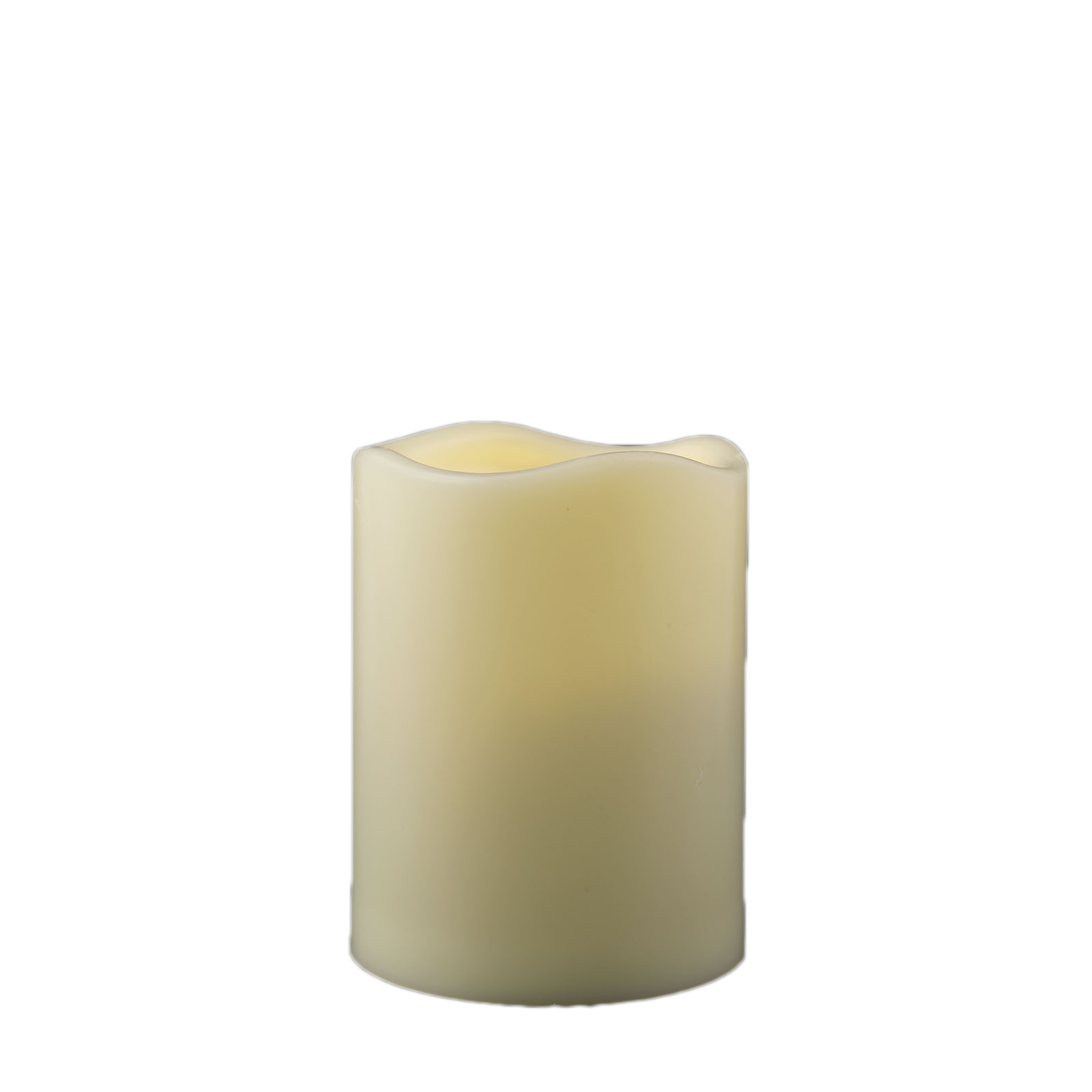 Resin Flameless 3 x 3.75 Pillar Candle With Melted Top