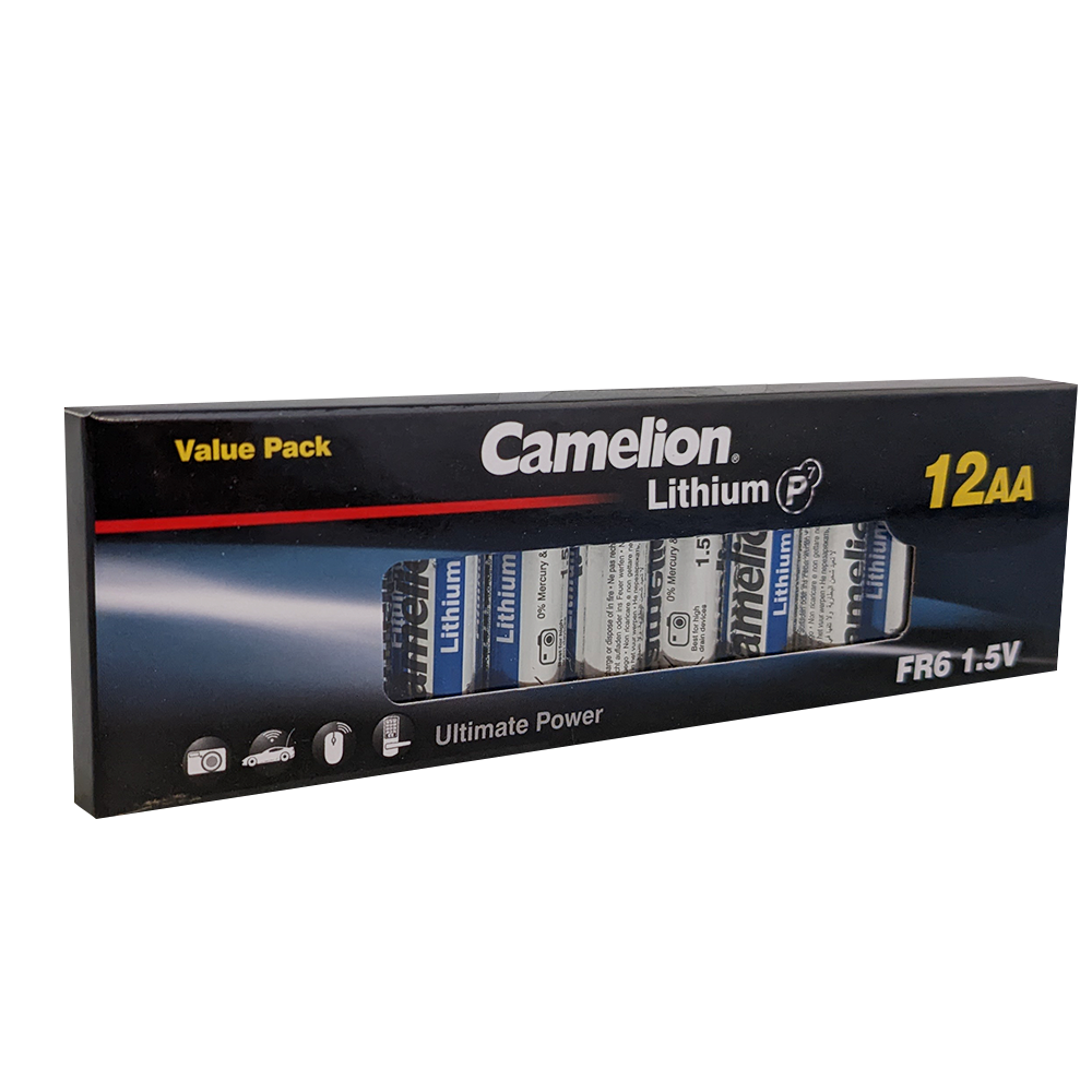 Camelion P7 AA Lithium Primary 12pk Retail & Shipping Box - Non Rechargeable