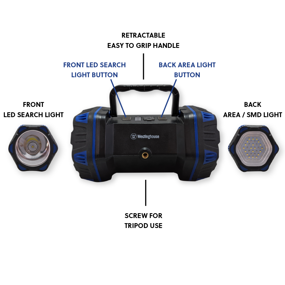 Westinghouse WF217 Rechargeable Search Light, Area Light, Mobile Power Bank - 8 Lighting Modes