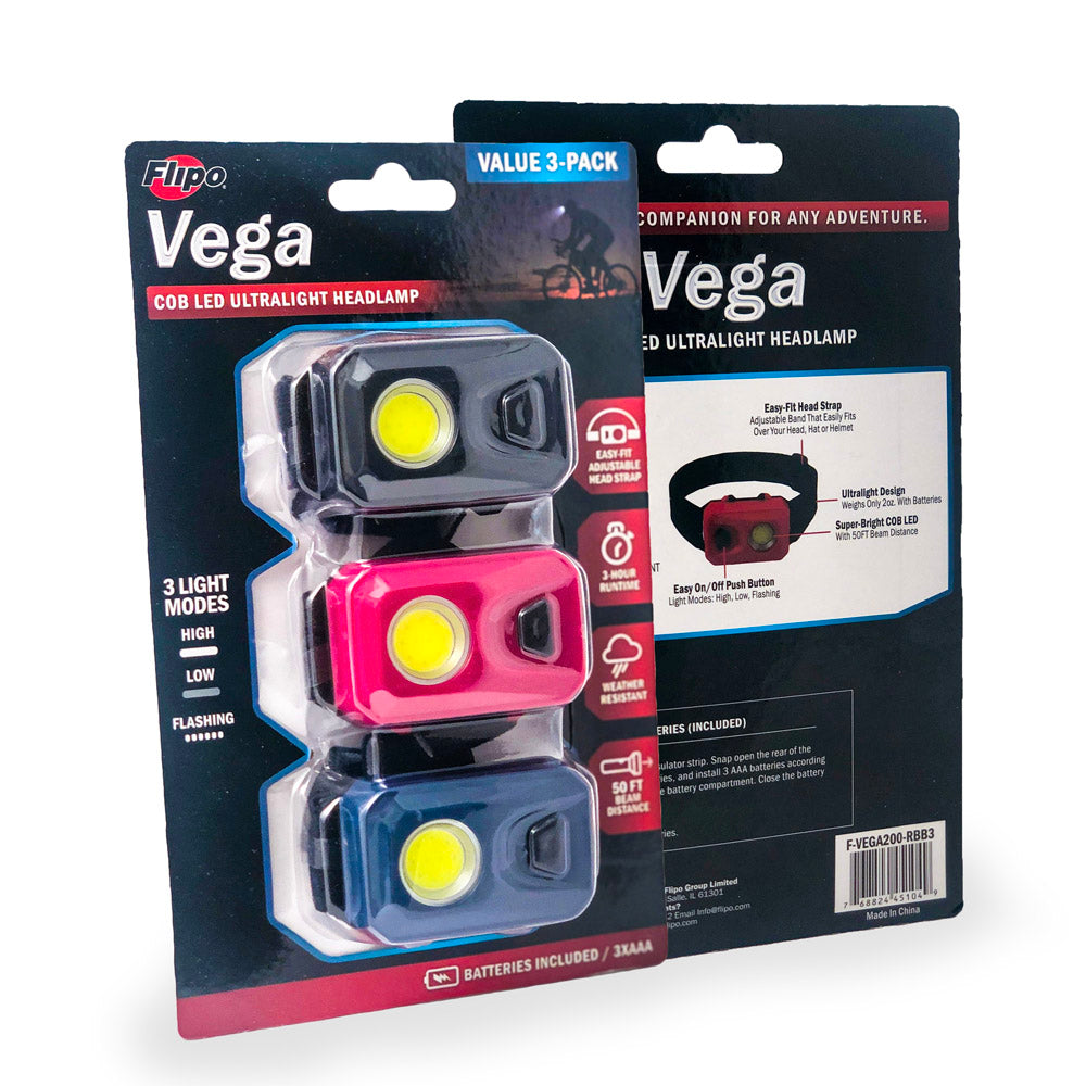 Vega 200 COB LED Ultralight 3-Pack Headlamps