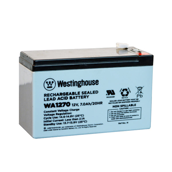 wholesale, wholesale batteries, sla, sealed lead acid, WA1270, 12V7Ah, F1 terminal