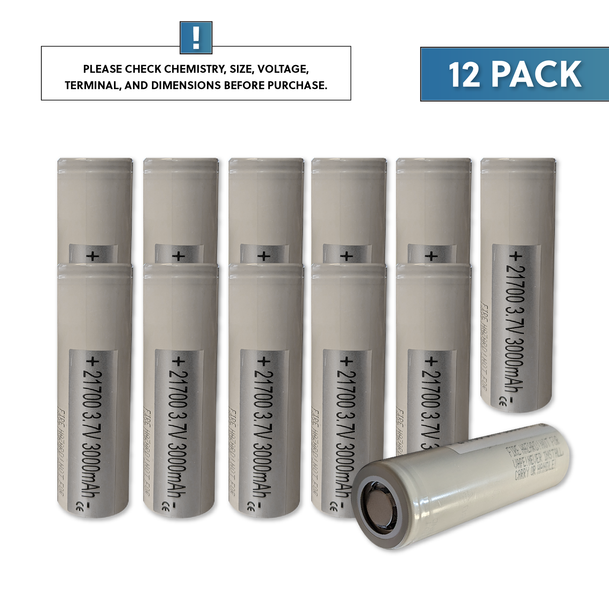 PowerPro 21700 3000mAh Li-Ion Unprotected Cell