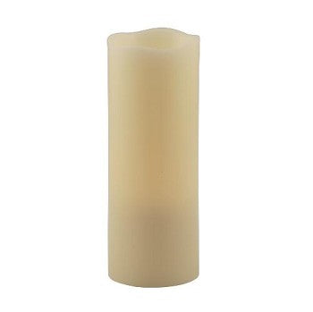 Flameless 3 x 8 Melted Top Wax Pillar Candle