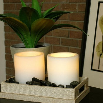 Flameless 4 x 5 Flat Top Wax Pillar Candle