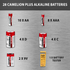 Camelion Plus Alkaline Batteries | 28pc Variety Pack + Bonus Tester & Storage Case