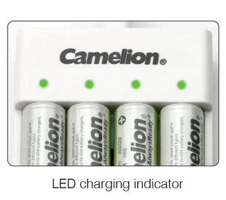 Camelion AA/AAA Ni-Mh Always Ready Rechargeable Batteries (4/4) + Charger Bundle
