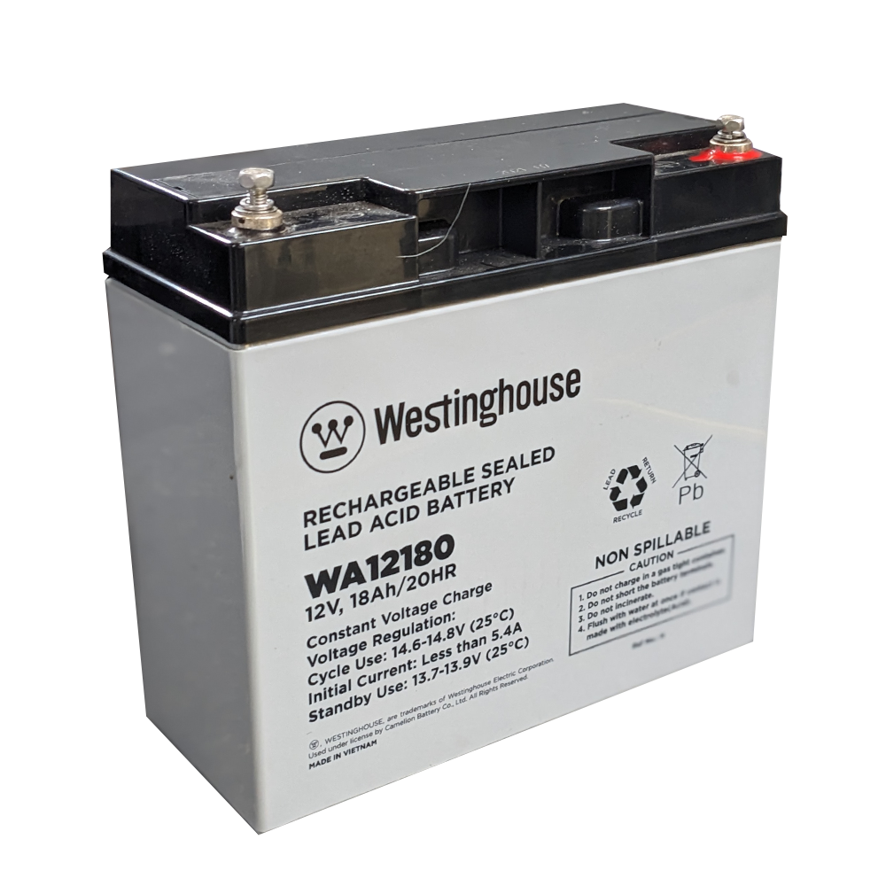 Westinghouse WA12180N-T12, 12V 18Ah T12 Terminal (Internally Threaded) Sealed Lead Acid Rechargeable Battery